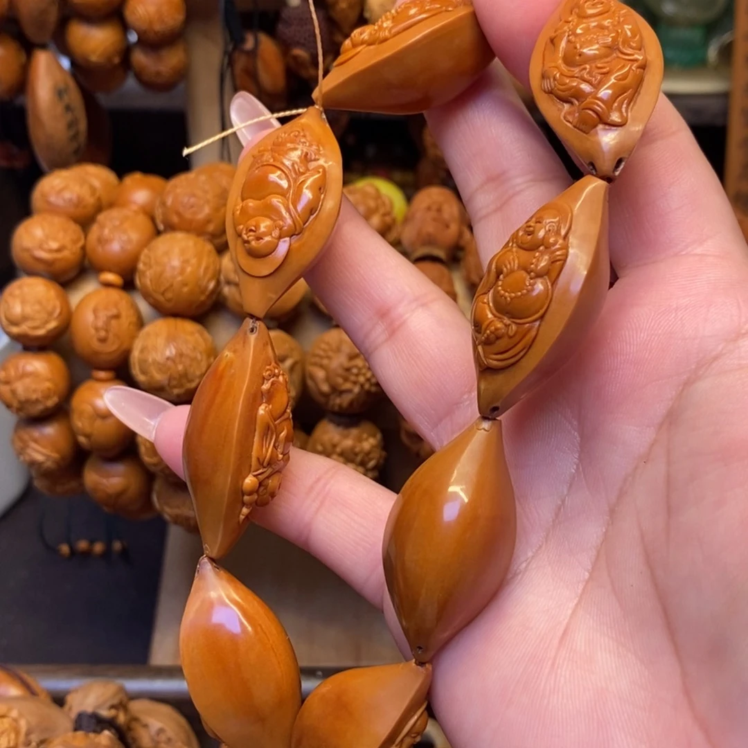 橄榄核手串/手链八宝浮雕弥勒