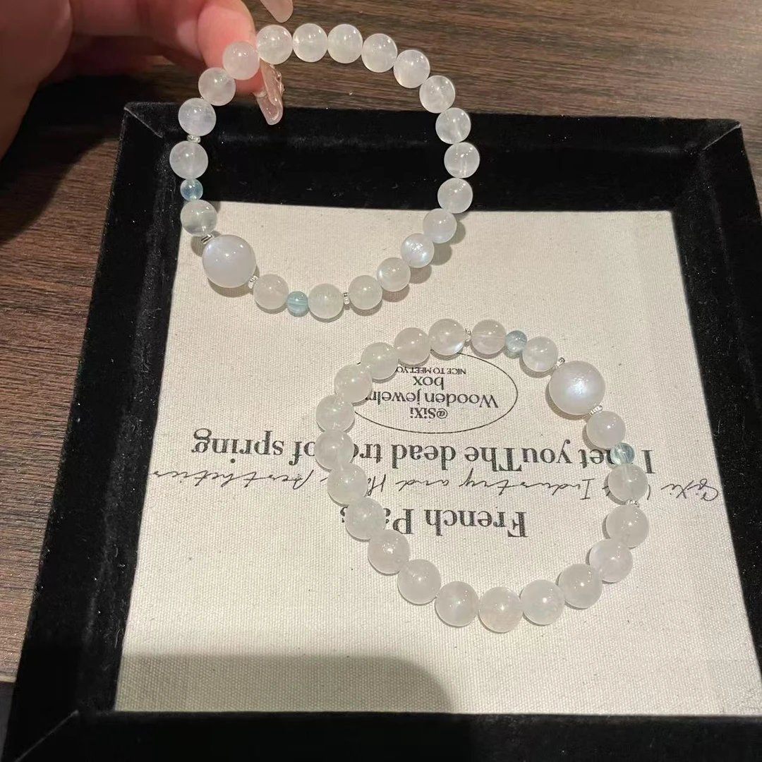 YIMI 天然水晶s925蓝月光手链x1776（8-11毫米）