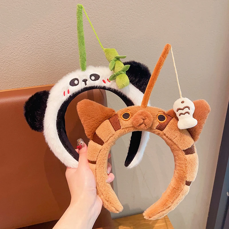 儿童卡通可爱搞怪发箍宝宝小熊猫头箍新款逗娃神器哄娃小道具配饰