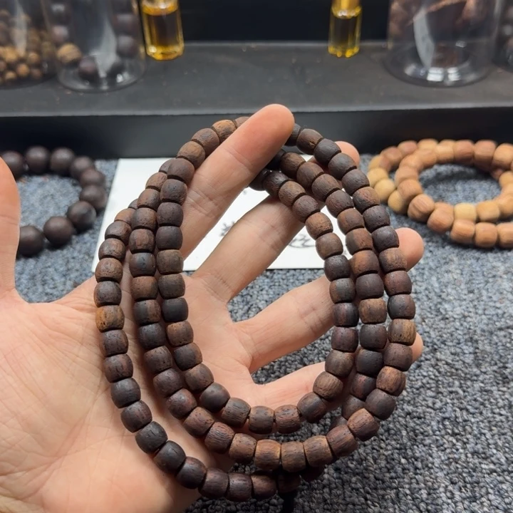 藤类黄绿油多圈直切鼓珠8×9降真香