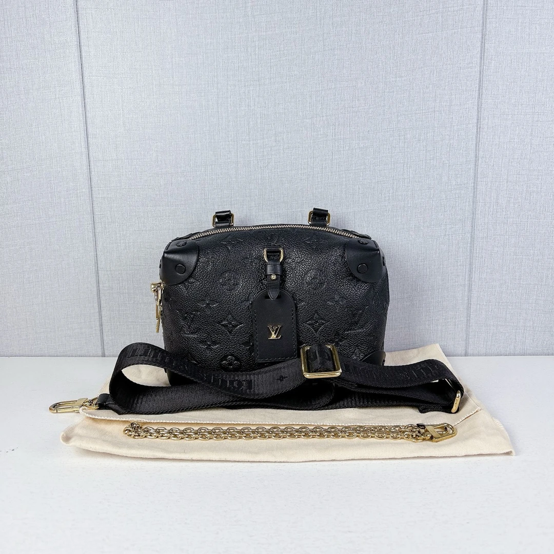 99新 LOUIS VUITTON PARIS 全皮PetiteMalleSouple软盒子21年肩包
