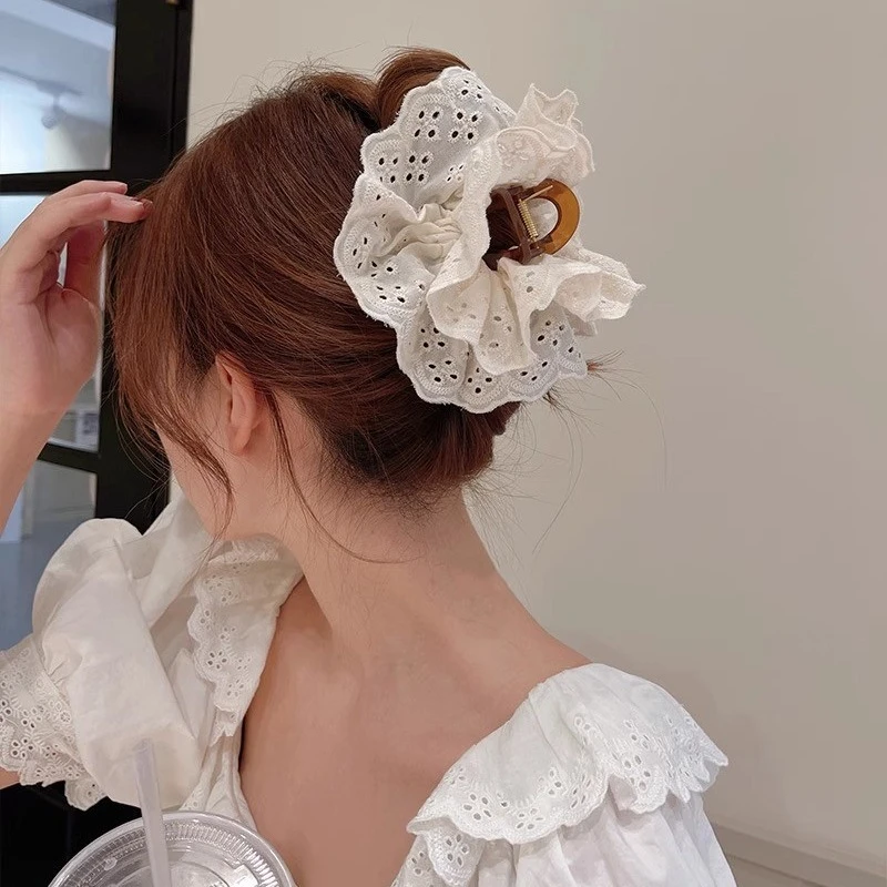 法式复古花朵抓夹发夹女后脑勺鲨鱼夹大号优雅仙气2025新款高级感