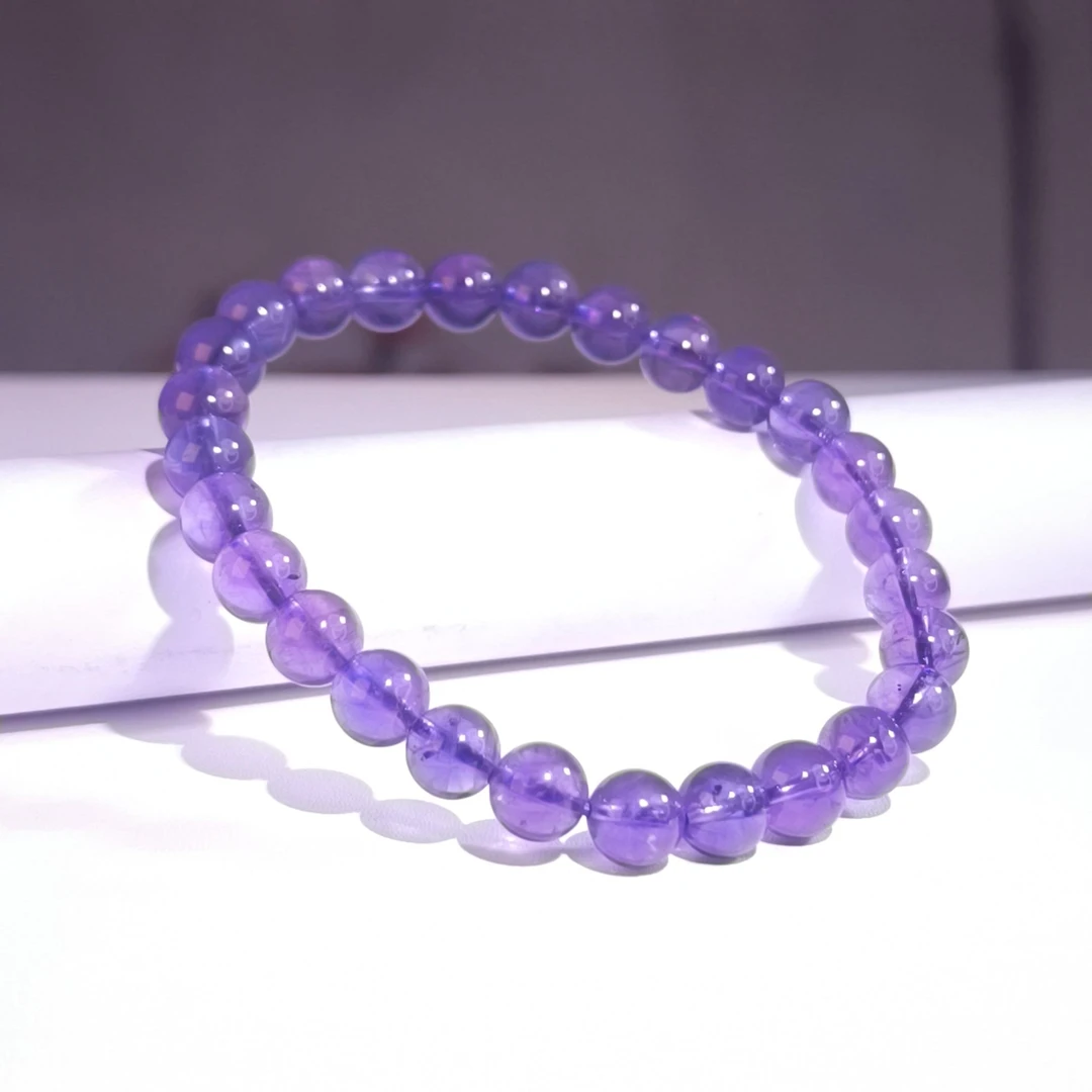 雅颂集巴西紫水晶G3263素圈7m+手链女精致水晶手串送女友