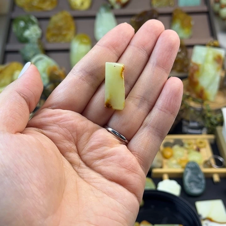 落***雪未镶嵌蛇纹石玉颈饰