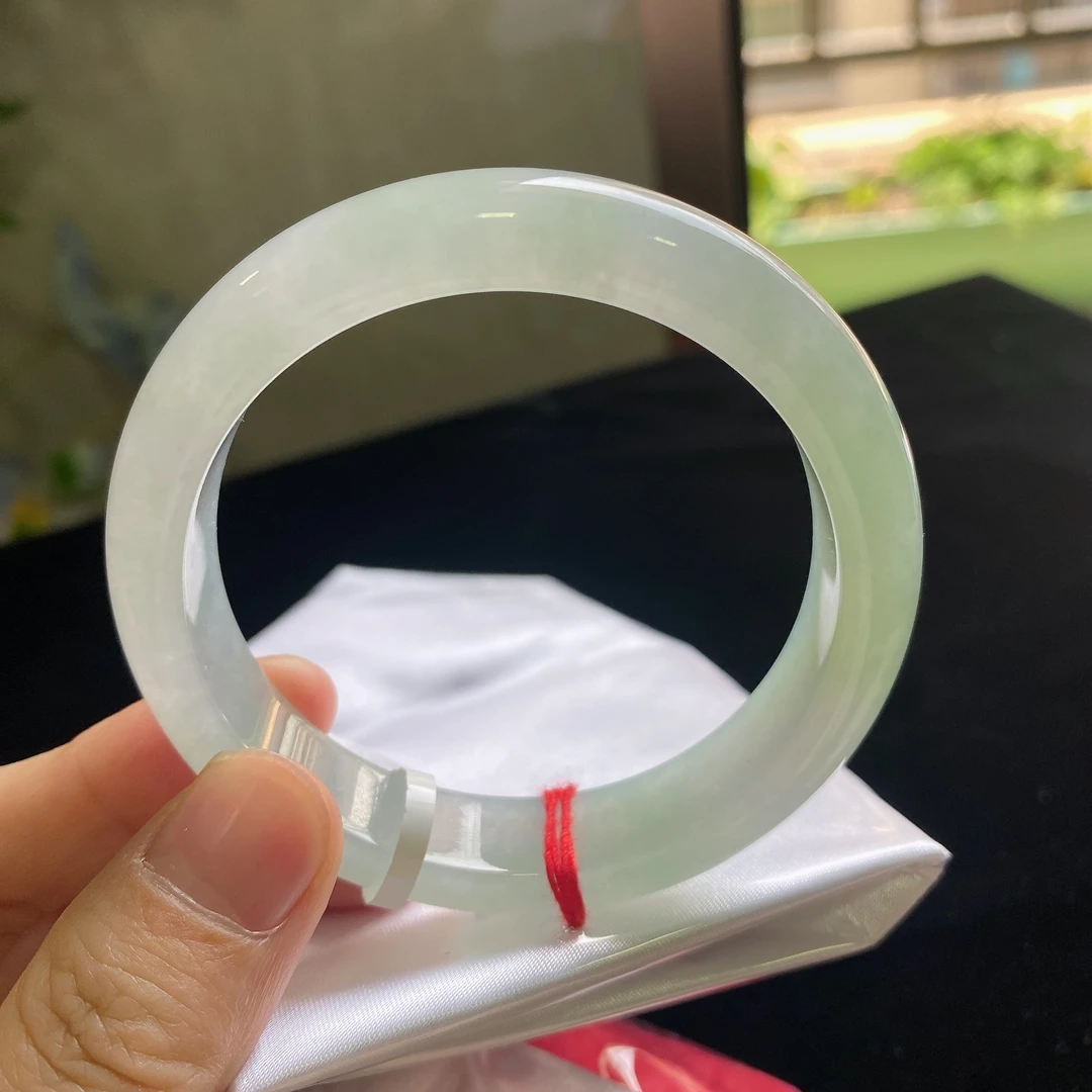 缅甸天然A货翡翠上等玉手镯子翡翠直播间上新品冰种起光正装56mm