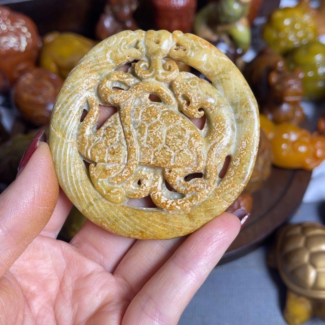 蛇纹石玉合金颈饰