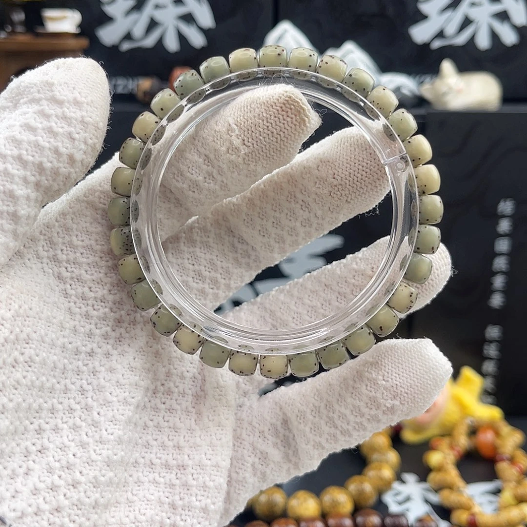 星月菩提手串石玉绿冰河豚7×6