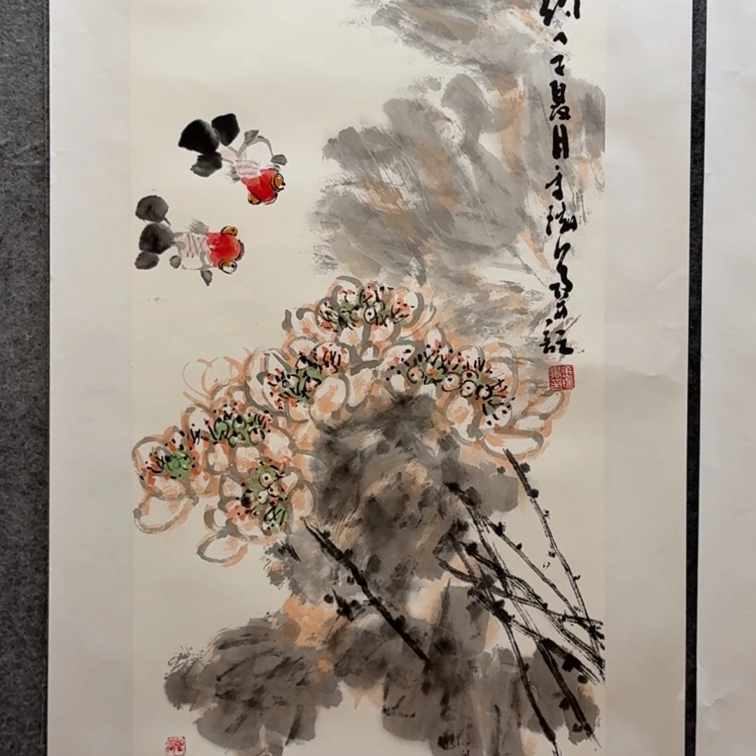 国画三尺花鸟作品哈哈哈