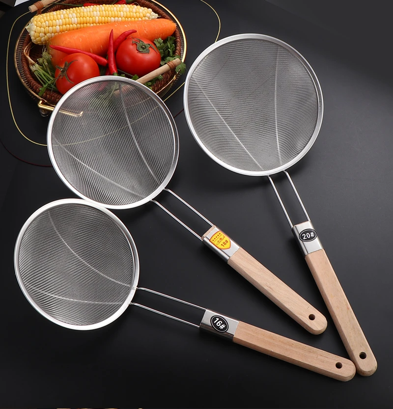漏勺不锈钢火锅煮面超细过滤网长柄勺子厨具厨房用小号漏网勺加厚