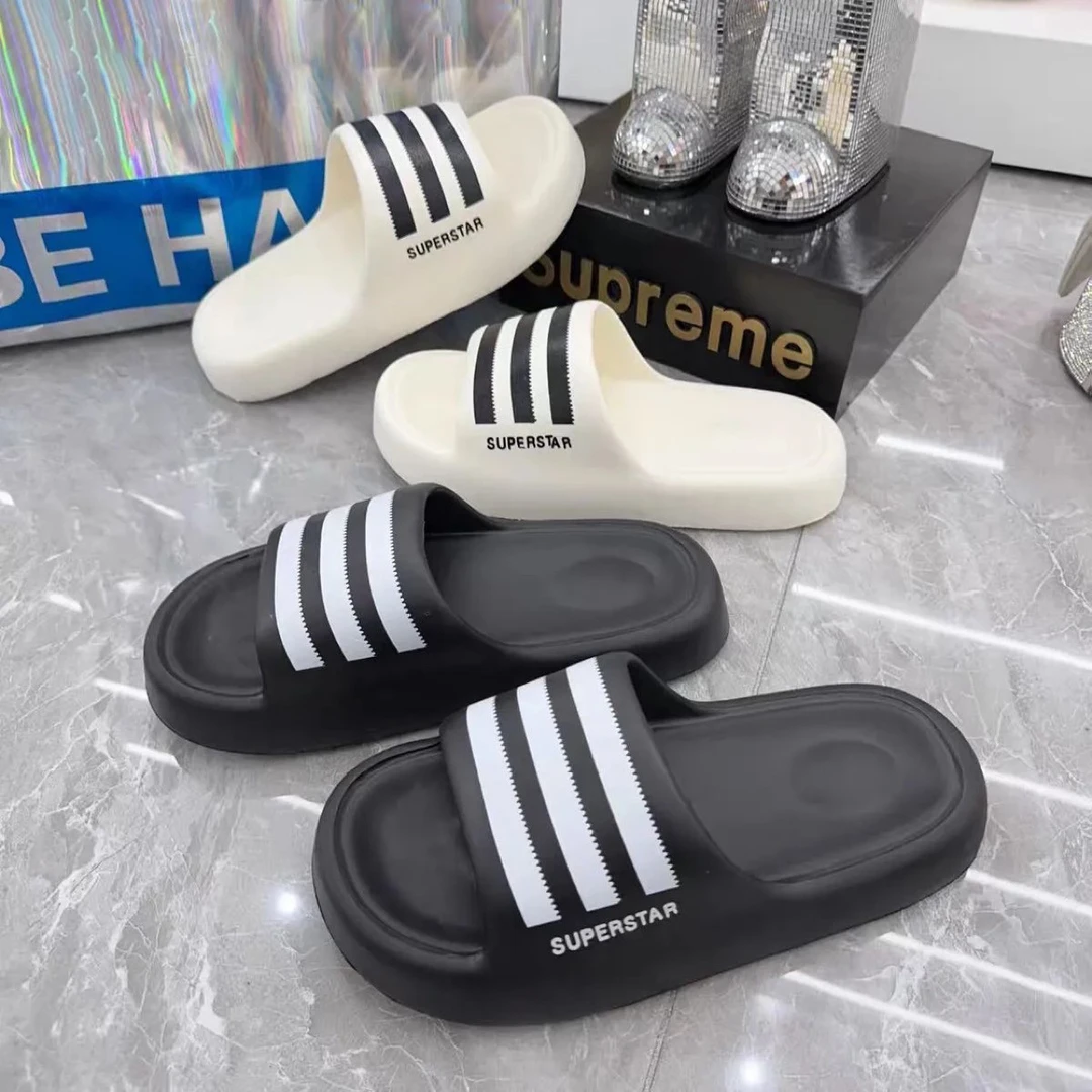 三道杆厚底一字拖鞋情侣外穿凉拖鞋网红时尚休闲软底男士百搭个性