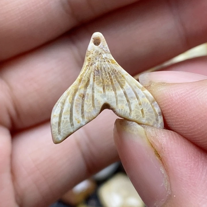 颈饰未镶嵌硅化珊瑚（珊瑚玉）小