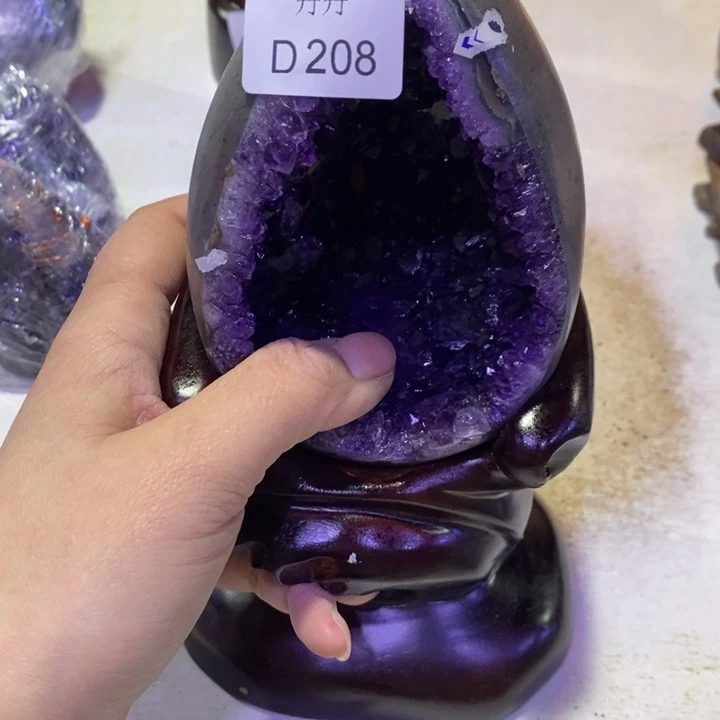 水晶摆件未镶嵌紫**叶摆件