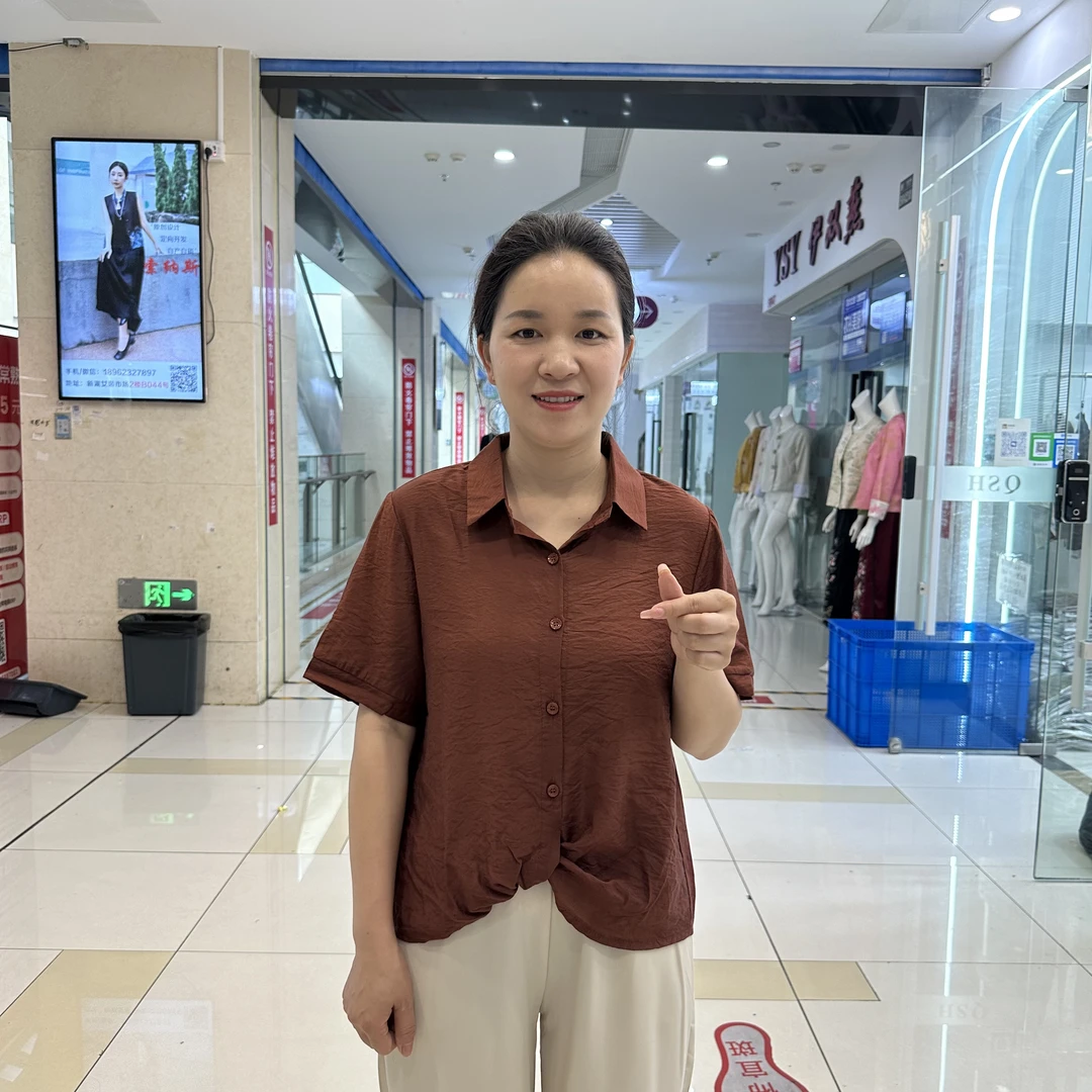 夏季韩版女士时尚百搭显瘦衬衫气质减龄纯色薄款短袖T恤衬衣