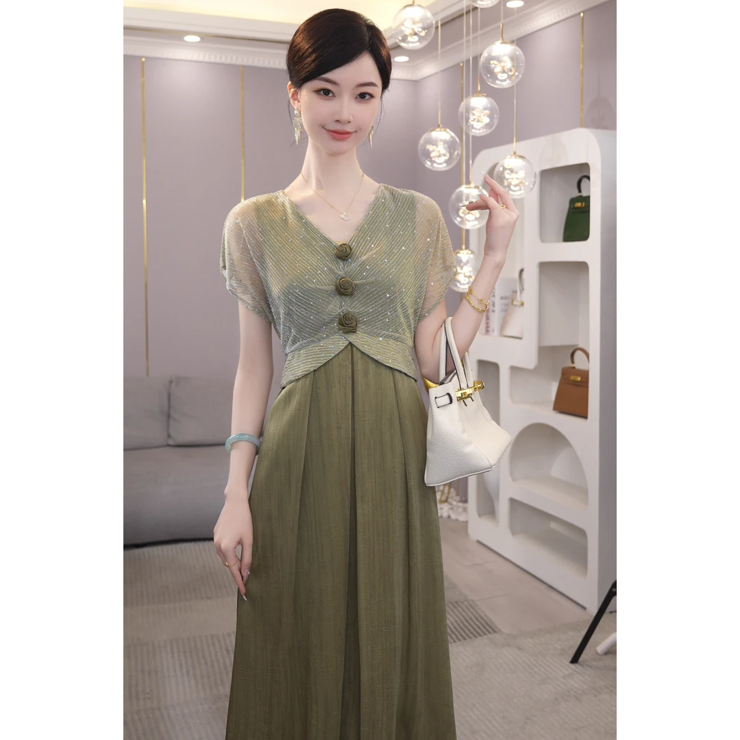 2025夏季新款【LT-1126】法式轻奢高腰气质小众气质连衣裙高级感