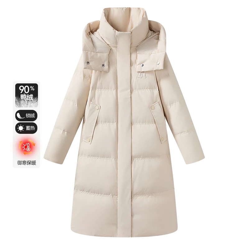 韩版长款羽绒服连帽宽松外套V400101231【ZN】