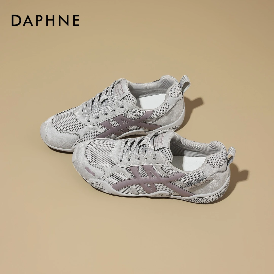 达芙妮网面德训鞋女鞋轻便透气2025秋新款时尚百搭舒适运动休闲鞋