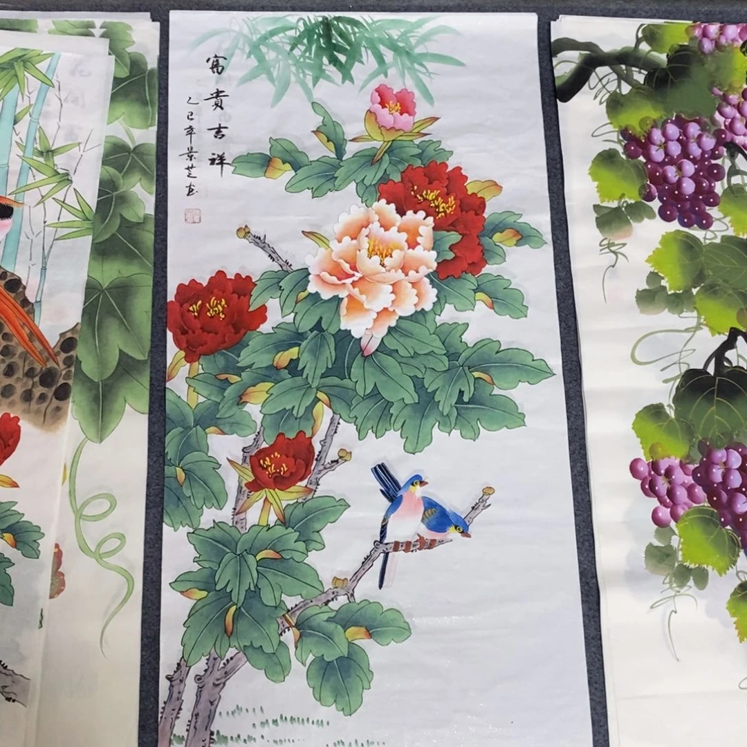 国画尺寸100✖️50三尺精品手绘画工笔