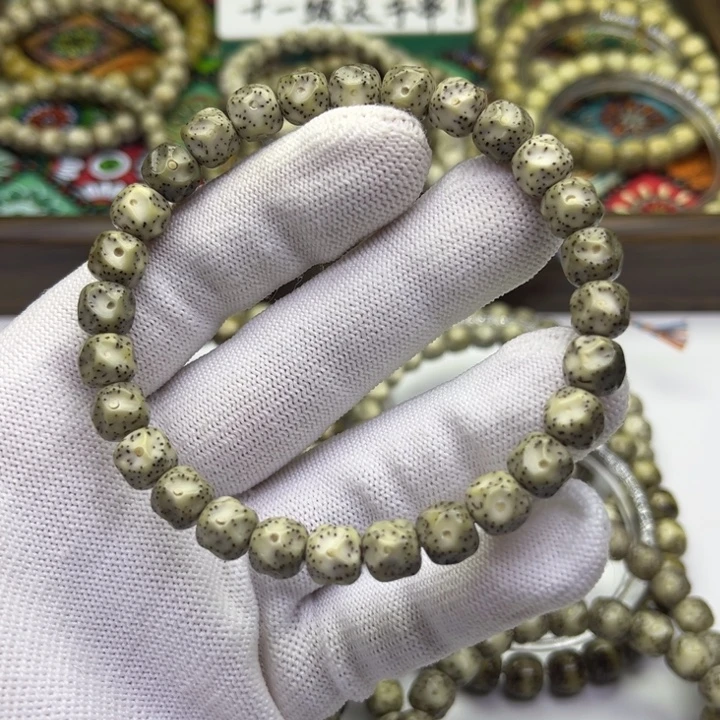 手串星月菩提8改石玉料手工无相