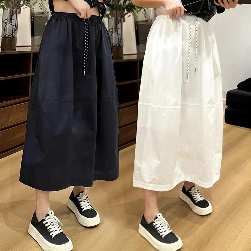 高腰显瘦A字速干半身裙女夏季新款宽松休闲百搭蓬蓬花苞裙T167