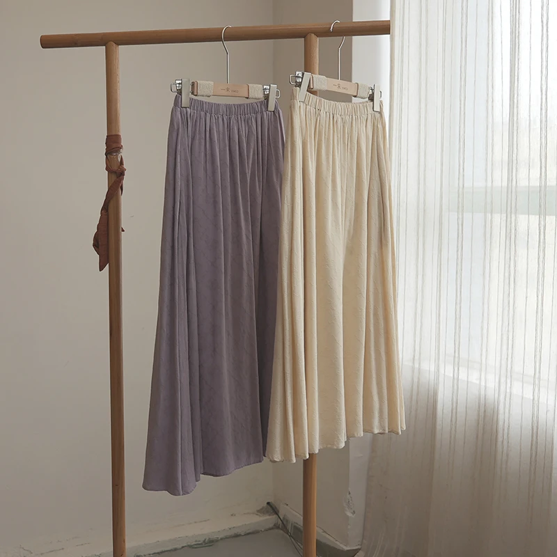 449半裙《紫妖冷月》设计师款文艺精致玫瑰提花100棉百搭休闲半身裙