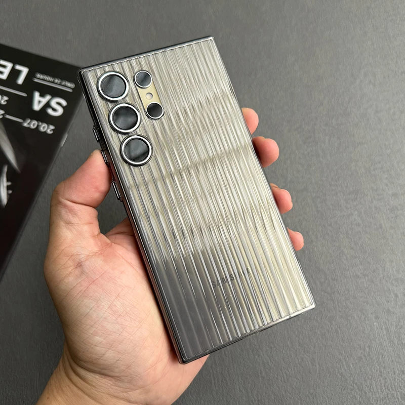 适用三星S25U/S24U瓦楞钛灰手机壳S23U行李箱简约硬壳Galaxy S24U