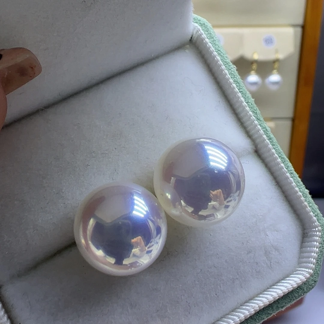 银S925镶嵌淡水珍珠耳饰