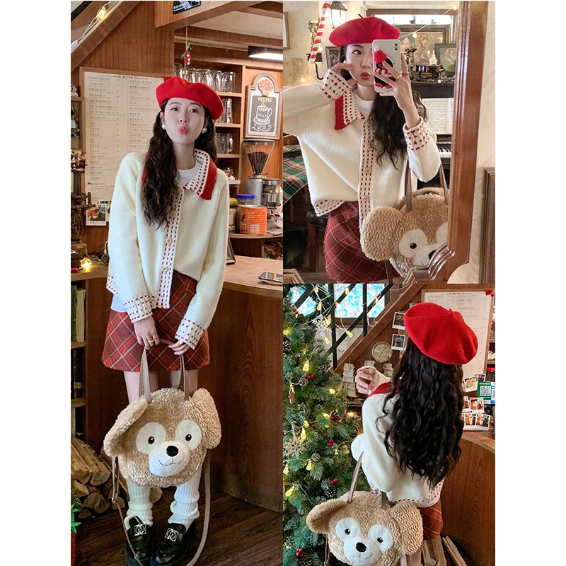 曾小咸过年战袍红色毛衣开衫女新年穿搭韩系小个子上衣Z234MS2426