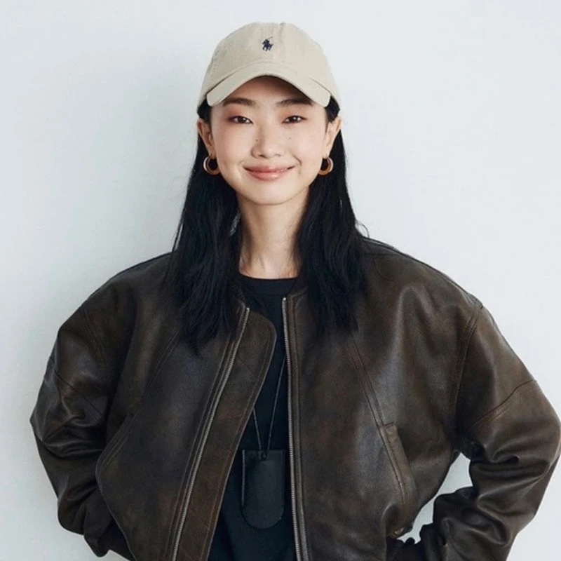 海宁皮衣真皮绵羊皮女士潮流棒球领秋季百搭简约短款立领复古做旧