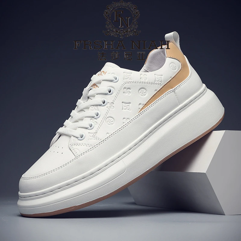 法莎尼亚男士运动休闲鞋新款潮流男士百搭春季时尚休闲款厚底板鞋