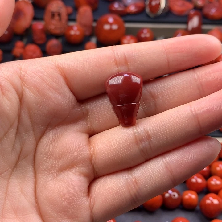 h***灬南红玛瑙未镶嵌牛血红奶嘴三通15MM+