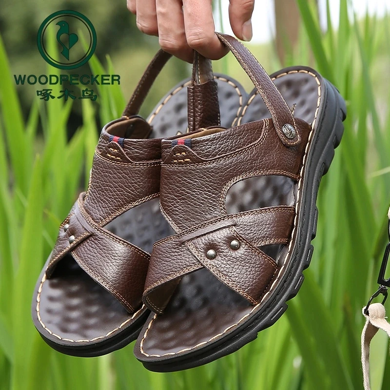 啄木鸟防水凉鞋男软底外穿沙滩鞋男2025夏季新款休闲两用凉拖鞋男