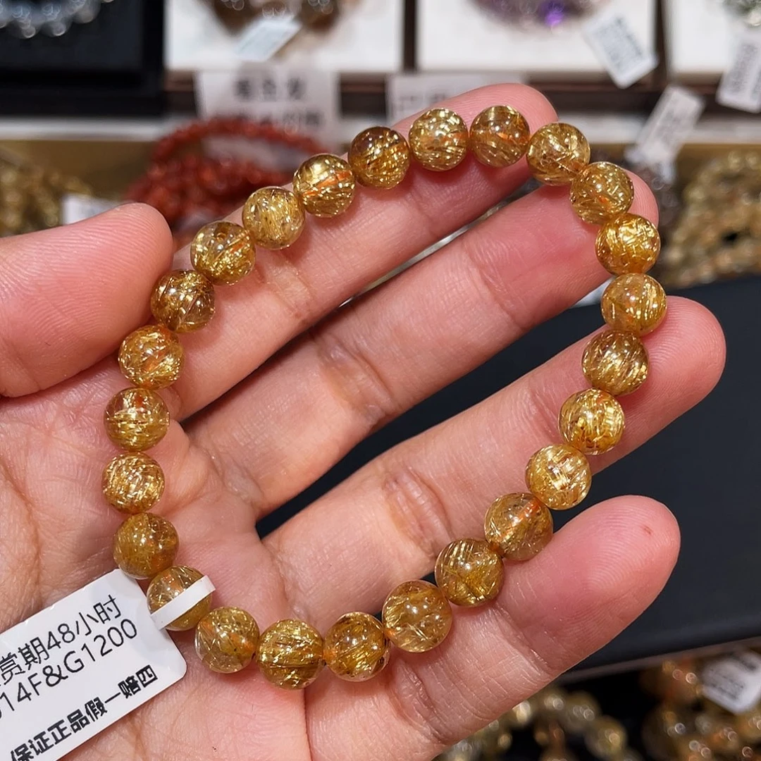 发晶手链未镶嵌毕业烟花钛晶7.8mm