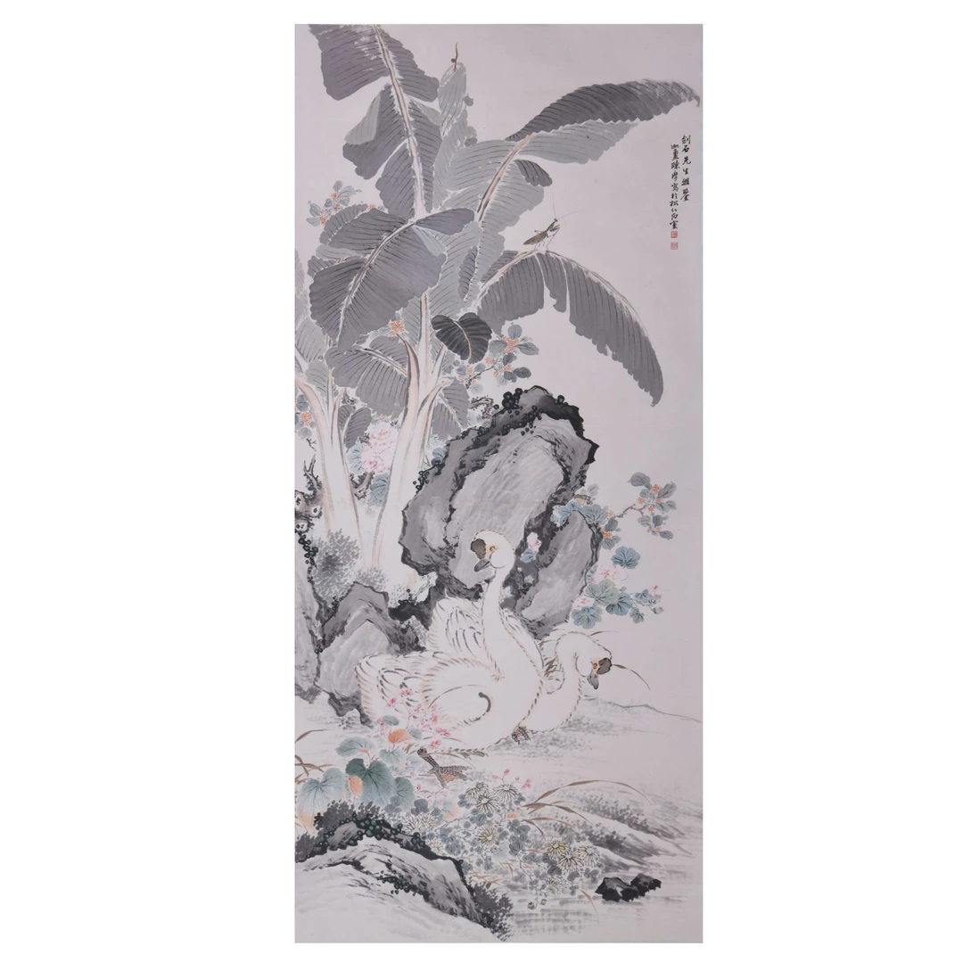 LOT.027 陈摩 鹅 213*95cm 纸本立轴