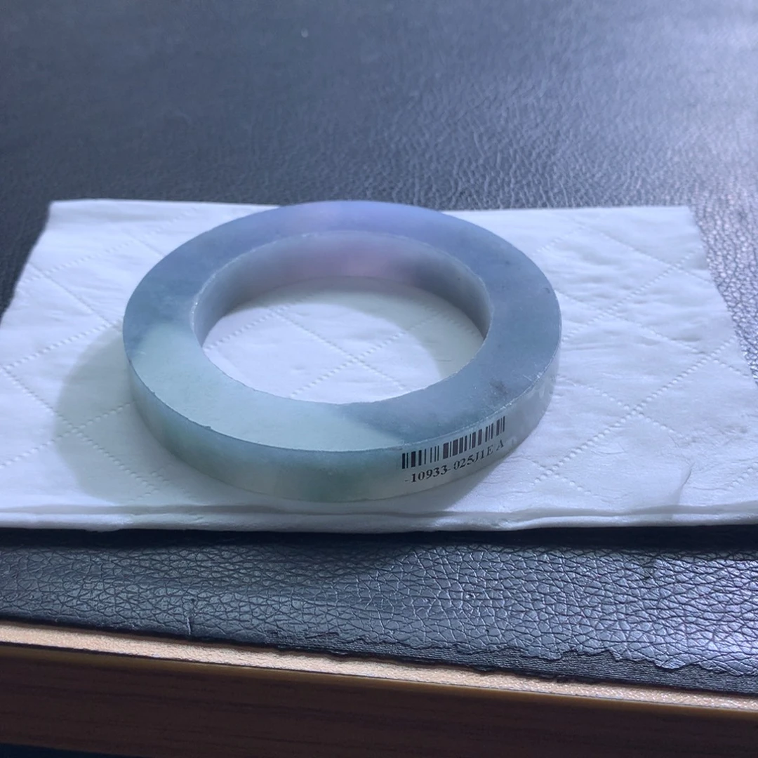 定制翡翠未镶嵌翡翠手镯莫奈花园冰胶