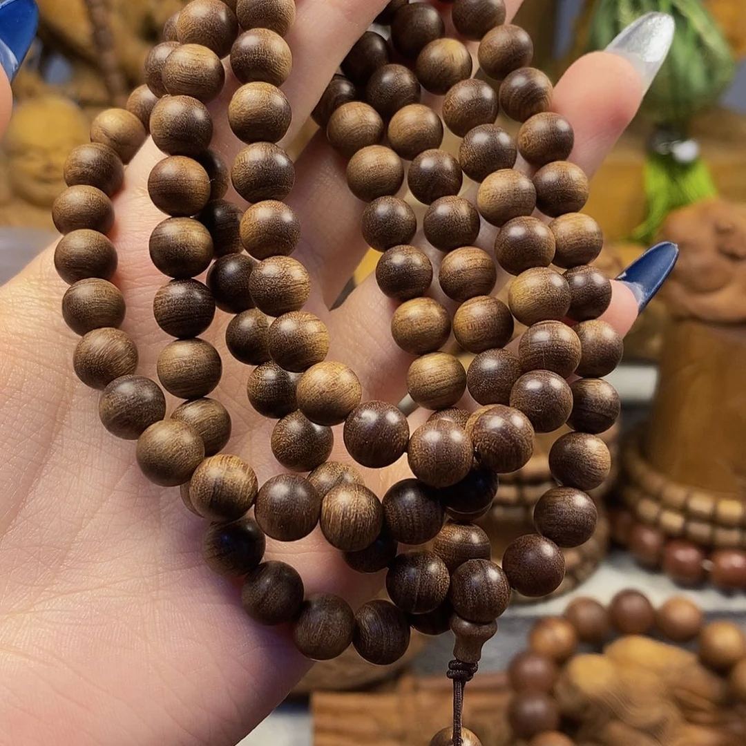 檀香木手串/手链修*0.8 108沉水焦糖微瑕疵