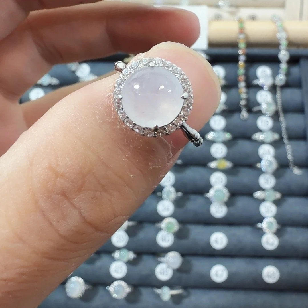 新***新翡翠银S925镶嵌耳饰