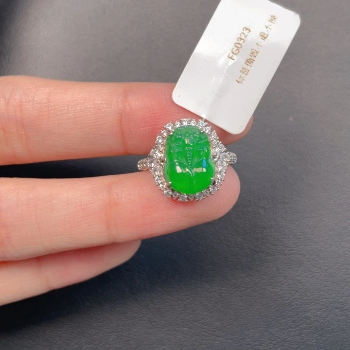 翡翠银S925镶嵌吊坠(不含链)