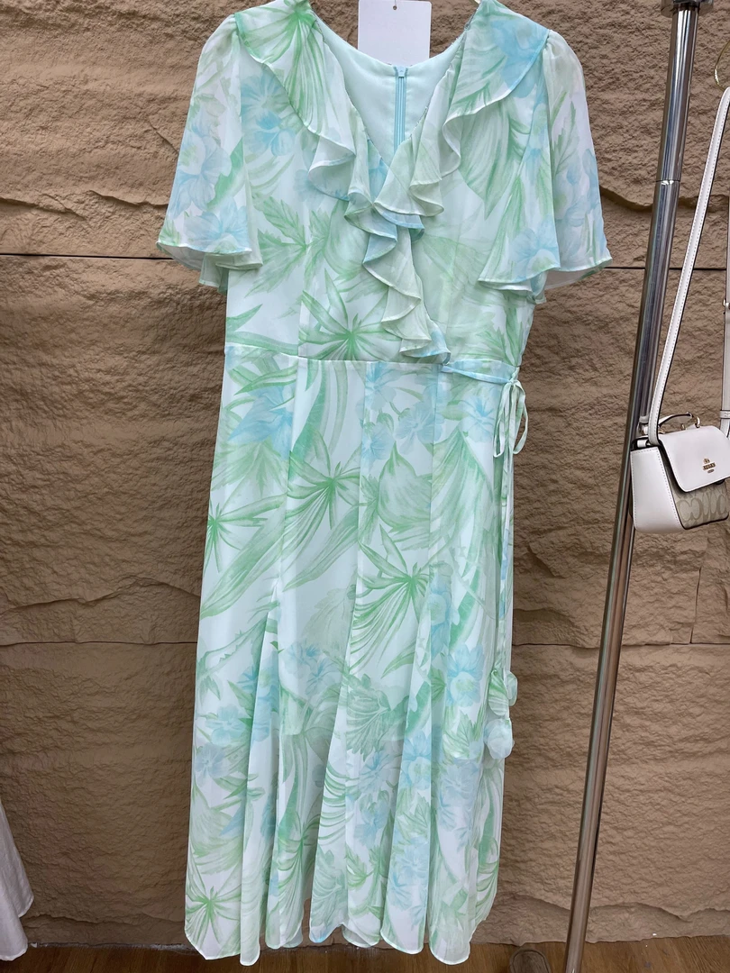 25s新款气质收腰薄荷绿连衣裙（2301893）【87】