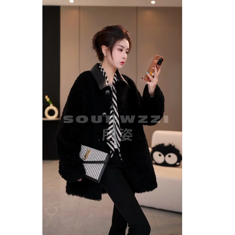 SOURWZZI/所姿新款冬季设计师气质加厚休闲女士羊毛外套SZ-25158