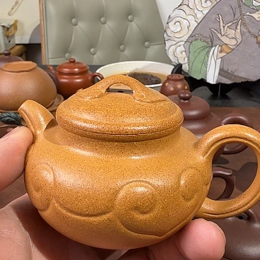 紫砂茶壶黄金段仿古如意