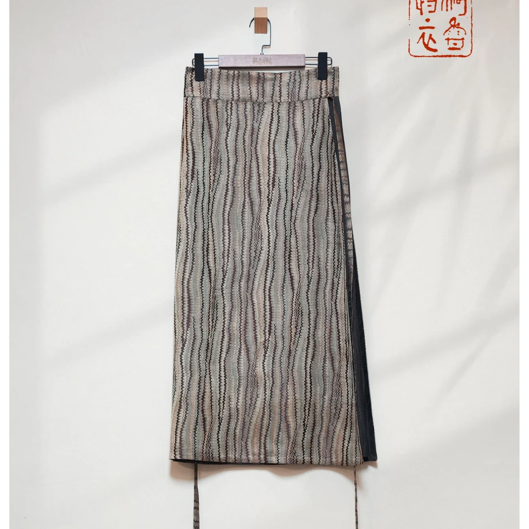 【绮香慢衣】真丝香云纱·提花香云纱花色小重缎两片式裹裙