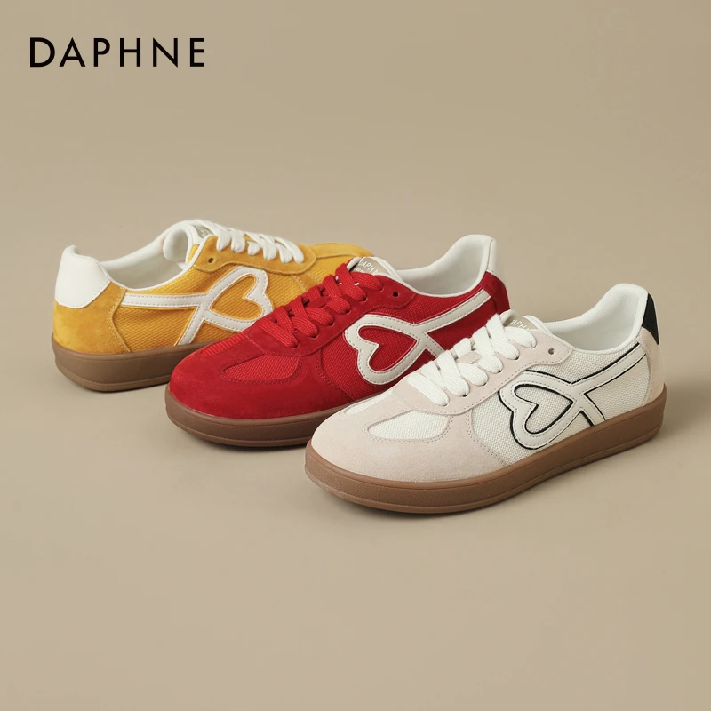 达芙妮百搭复古德训鞋女2025秋季新款软底运动女鞋系带休闲板鞋子