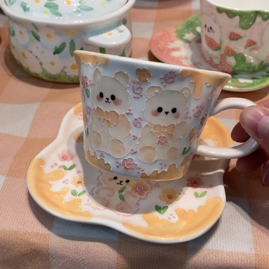 瓷片小熊咖啡杯微瑕