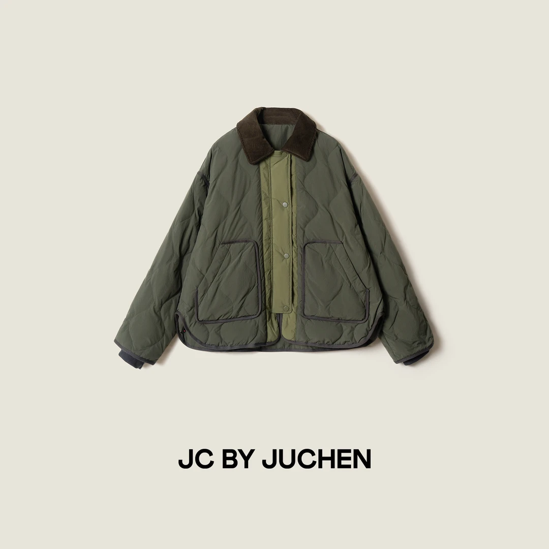 “利兹谷”灯芯绒翻领乡野狩猎秋冬防水羽绒服外套 FW114003-202