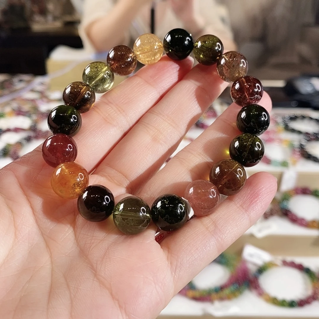 碧玺未镶嵌手链YSG61062单圈颜色微差