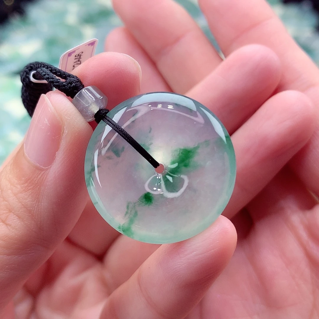 翡翠未镶嵌颈饰编号84-尺寸25.8/6.4