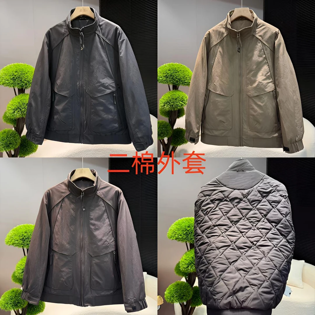 品至家秋冬季新款男士高品二棉加厚休闲时尚百搭立领外套606