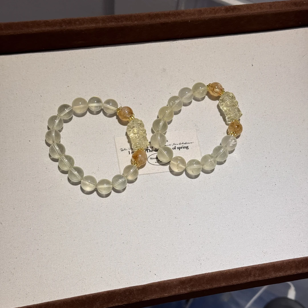 【黄财神】天然黄水晶简约百搭手链（多样性发一）