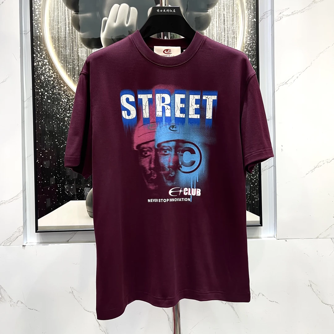 阔【C加短袖】新款夏季潮流休闲时尚简约高级男半袖圆领百搭T恤轻奢