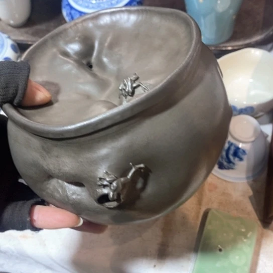 蜜安罐瓷香炉锡茶则